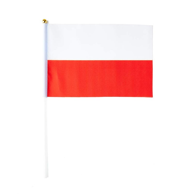 mflagperft Poland Flag Polish Flag, Small Mini Handheld Poland Flags on Stick, Ideal for Party Parades Sports Events Patriotic Festival Decorations - Image 2